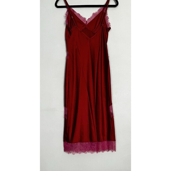 Kilo Brave Red Satin And Lace Coquette Slip Dress Size Small - Picture 8 of 16